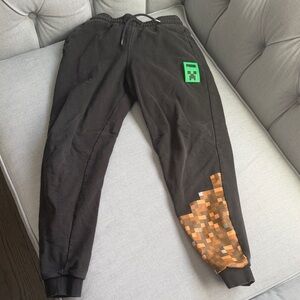 Puma Minecraft Black Joggers with Green Creeper and Pixel Design